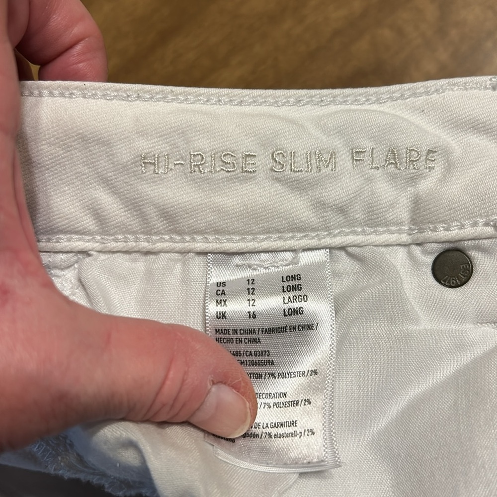 American Eagle White Flare Jeans 12L Super Stretch Mid Rise Denim AE Long
A - Picture 5 of 17